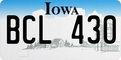 IA license plate BCL430