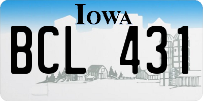 IA license plate BCL431