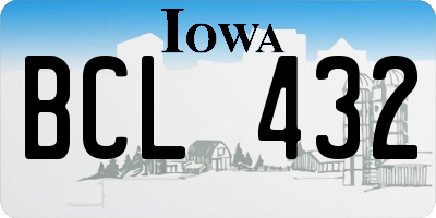 IA license plate BCL432