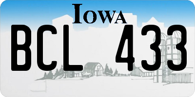 IA license plate BCL433