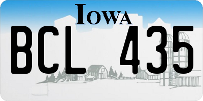 IA license plate BCL435