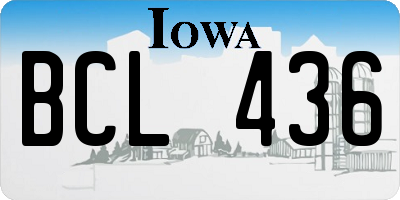 IA license plate BCL436