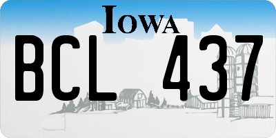 IA license plate BCL437