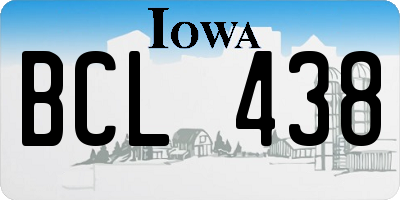 IA license plate BCL438