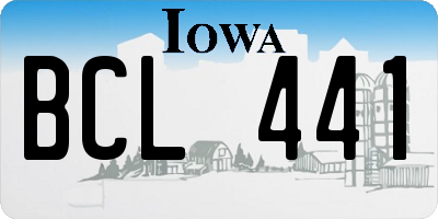 IA license plate BCL441