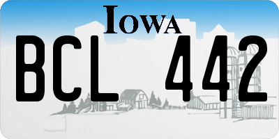 IA license plate BCL442