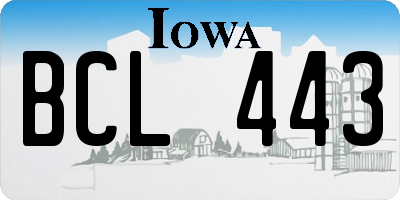 IA license plate BCL443