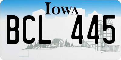 IA license plate BCL445