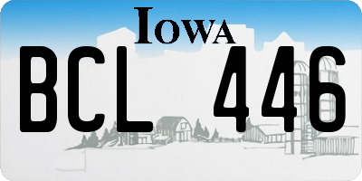 IA license plate BCL446
