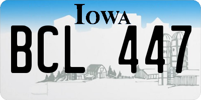 IA license plate BCL447