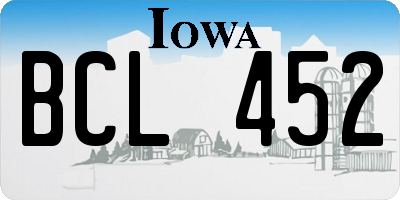 IA license plate BCL452