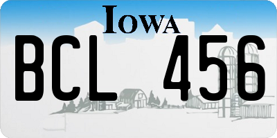 IA license plate BCL456