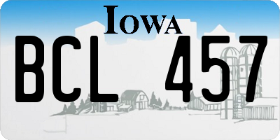IA license plate BCL457