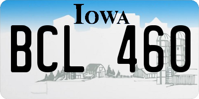 IA license plate BCL460