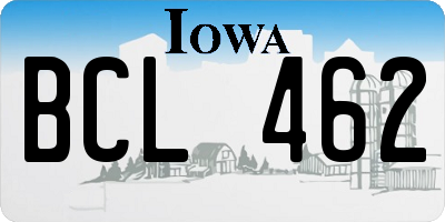 IA license plate BCL462