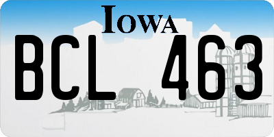 IA license plate BCL463