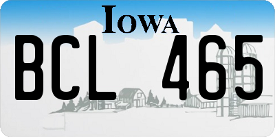 IA license plate BCL465