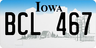 IA license plate BCL467