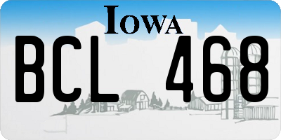 IA license plate BCL468