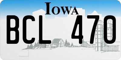 IA license plate BCL470