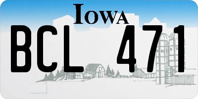 IA license plate BCL471