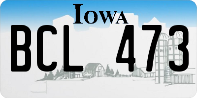 IA license plate BCL473