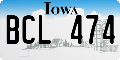 IA license plate BCL474