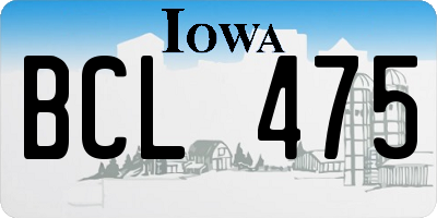 IA license plate BCL475