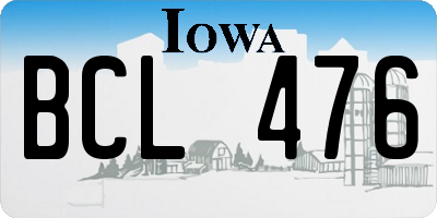 IA license plate BCL476
