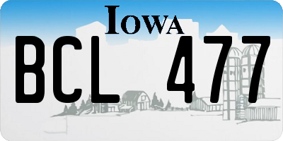 IA license plate BCL477