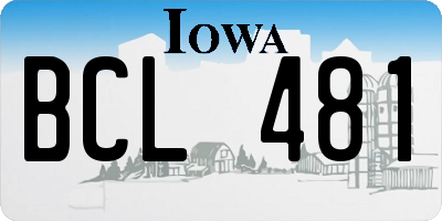 IA license plate BCL481