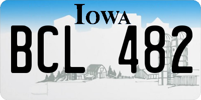 IA license plate BCL482