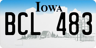 IA license plate BCL483
