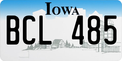 IA license plate BCL485