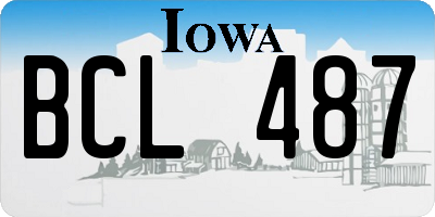 IA license plate BCL487