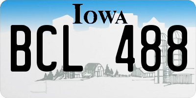 IA license plate BCL488