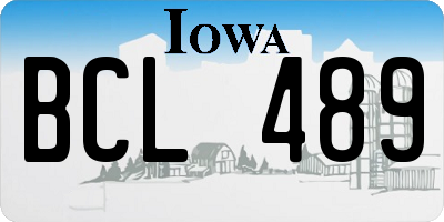 IA license plate BCL489