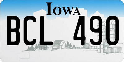 IA license plate BCL490