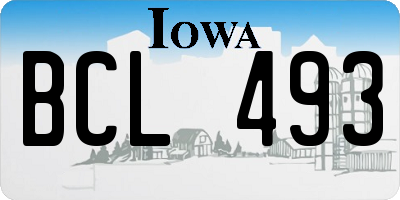 IA license plate BCL493