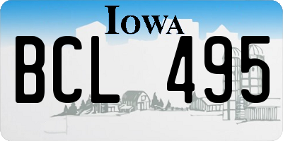 IA license plate BCL495