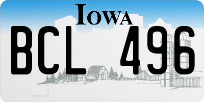 IA license plate BCL496