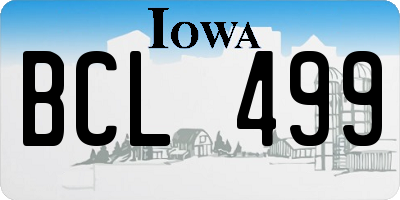 IA license plate BCL499
