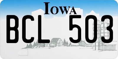 IA license plate BCL503
