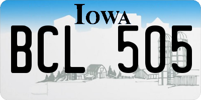 IA license plate BCL505