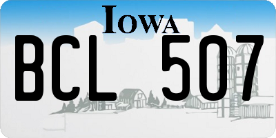 IA license plate BCL507