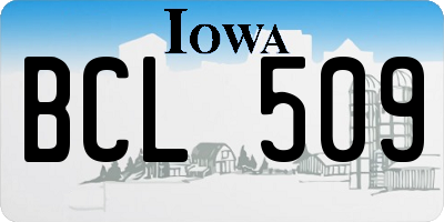 IA license plate BCL509
