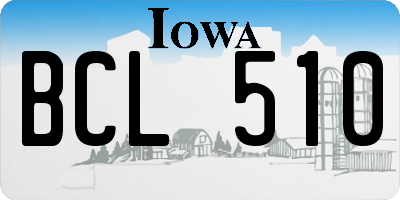 IA license plate BCL510