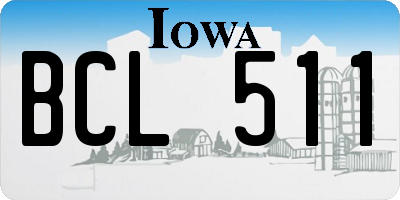 IA license plate BCL511