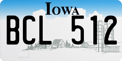 IA license plate BCL512