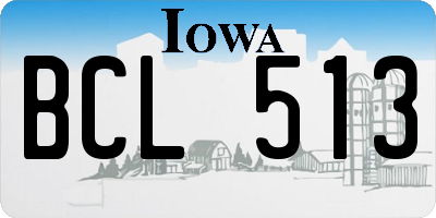 IA license plate BCL513